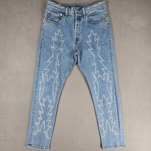 Levis 501 S Jeans Women W30 L28 Del Norte Premium Embroidered Western Button Fly